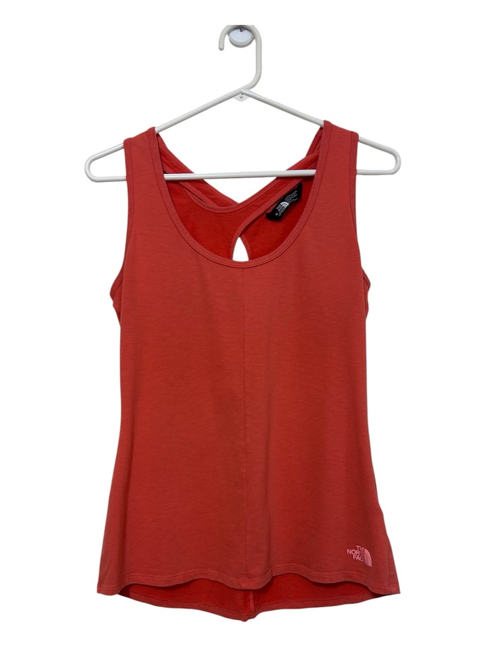 The North Face Coral Orange Criss Cross Keyhole Back Athletic Tank Top Size Med